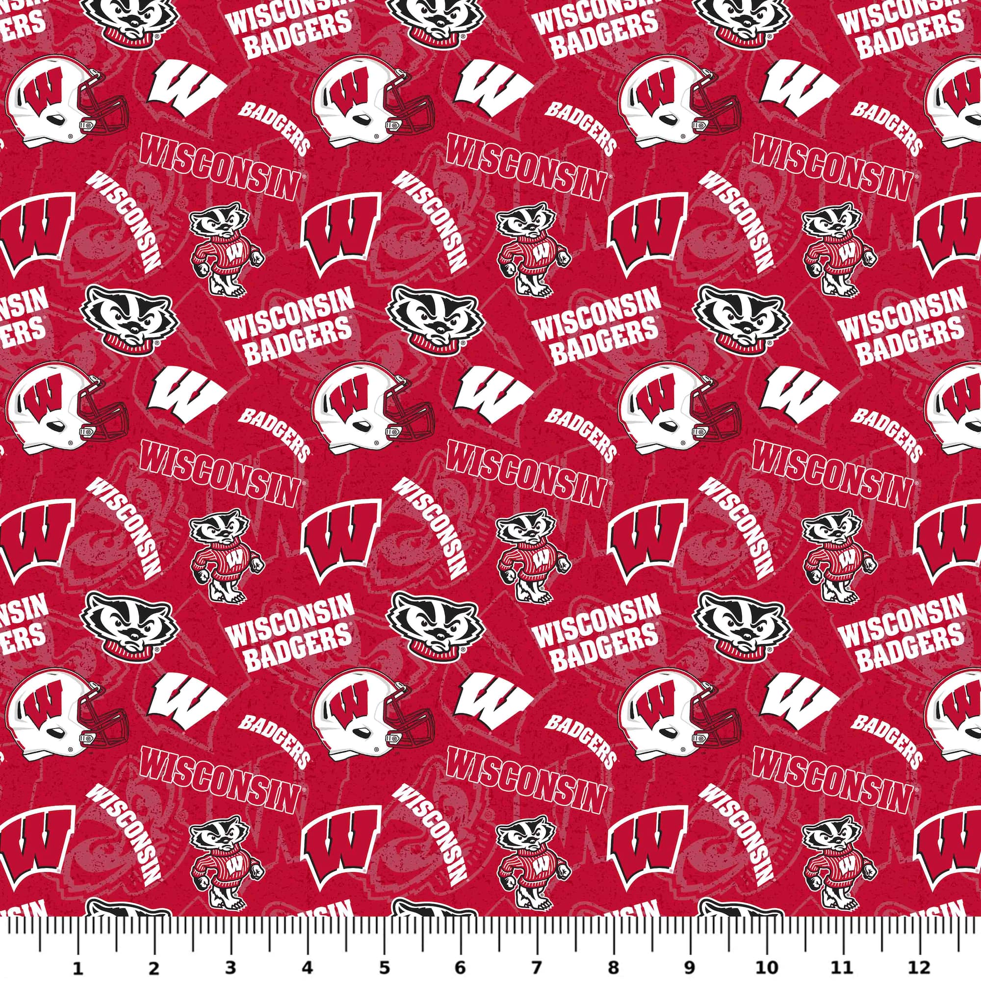 NCAA University of Wisconsin Badgers Cotton Fabric